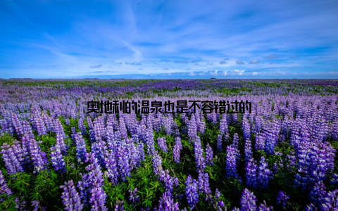 奥地利的温泉也是不容错过的