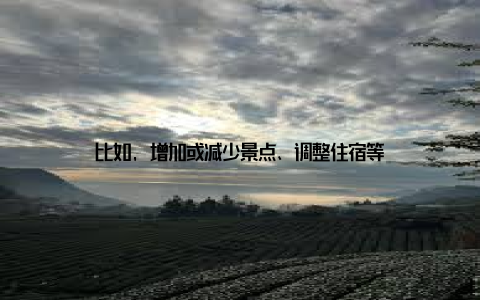 比如, 增加或减少景点、调整住宿等